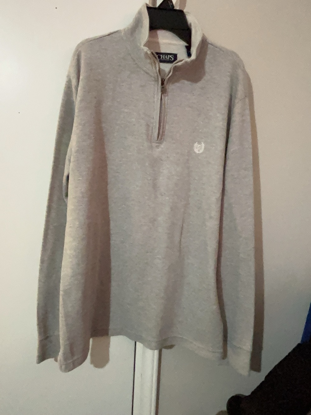 Chaps Men's Heather Gray Zip-Neck Sweater